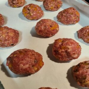 Swedish meatballs before baking