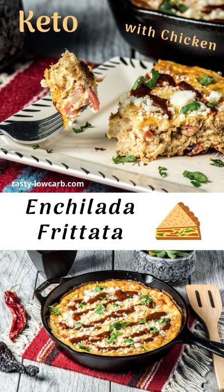 Keto frittata with chicken and eggs